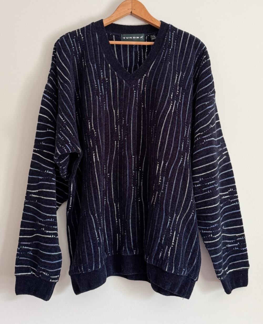 Vintage 90s Y2K Tundra Sweater Coogi Style Grandpa Retro Cabin Quirky Statement
